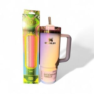 Stanley Wicked Glinda 30oz Cup insulated tumbler travel mug/straws included. NEW